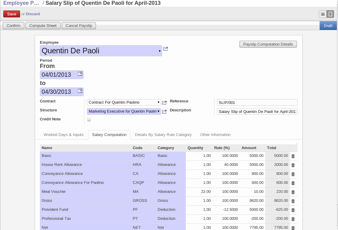 Odoo image and text block